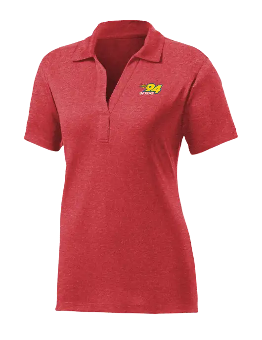 Womens Red Heather Contender Polo w/Sunoco 94 Octane Logo