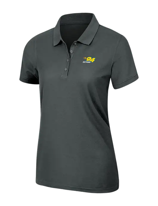Dark Grey Womens Core Classic Pique Polo w/Sunoco 94 Octane Logo