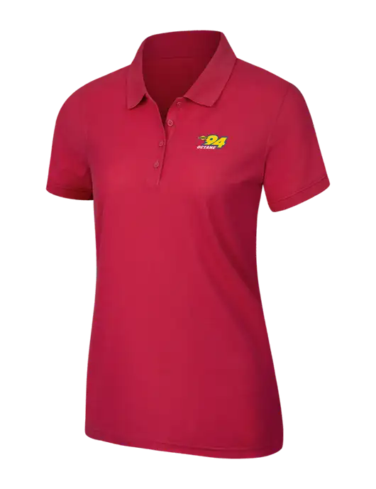 Red Womens Core Classic Pique Polo w/Sunoco 94 Octane Logo