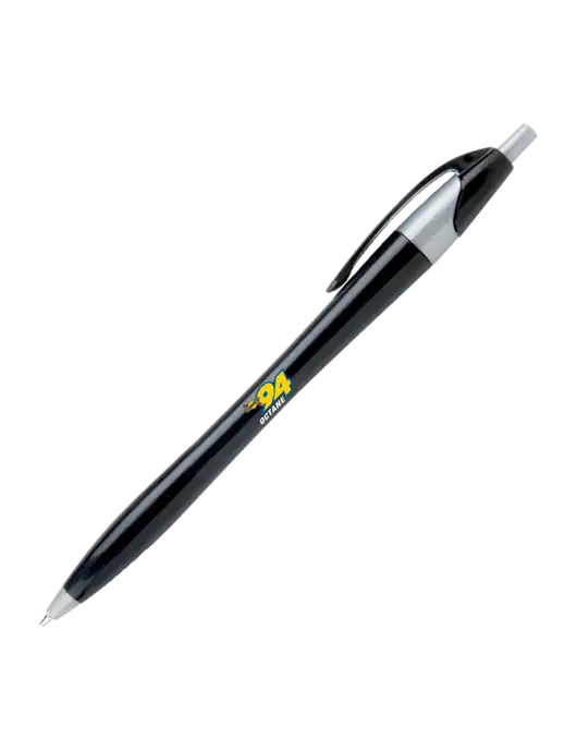 Novella Black/Silver Corporate Pen - Blue Ink w/Sunoco 94 Octane Logo