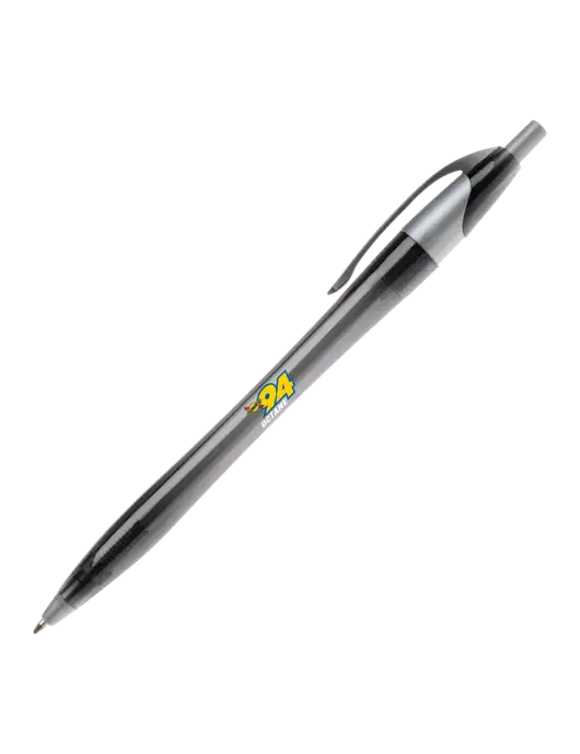 Novella Translucent Black/Silver Jewel Pen - Blue Ink w/Sunoco 94 Octane Logo