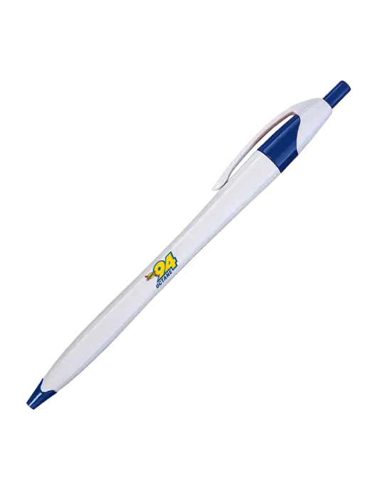 Novella White/Royal Classic Pen - Blue Ink w/Sunoco 94 Octane Logo