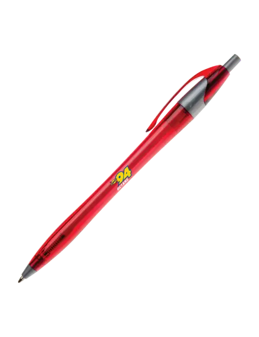 Novella Translucent Red/Silver Jewel Pen - Blue Ink w/Sunoco 94 Octane Logo