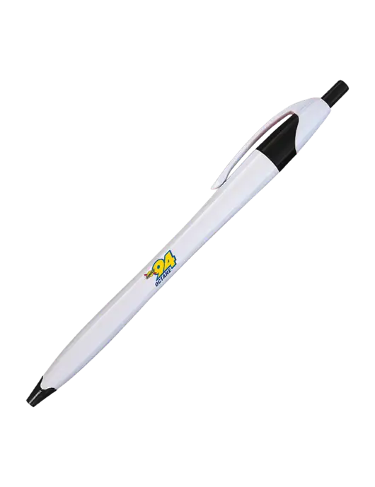 Novella White/Black Classic Pen - Blue Ink w/Sunoco 94 Octane Logo