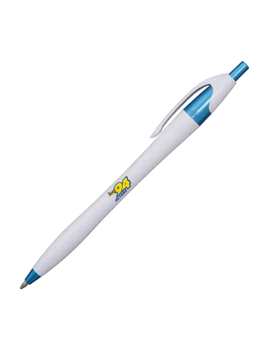 Novella White/Blue Shimmer Pen - Blue Ink w/Sunoco 94 Octane Logo