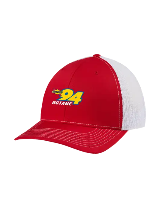 Richardson Adjustable Snapback Original 112 Trucker Cap Red w/White Mesh w/Sunoco 94 Octane Logo