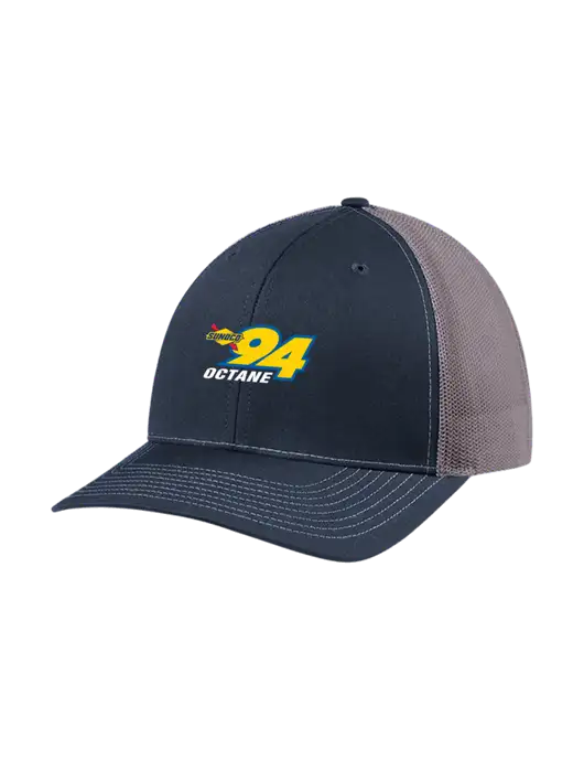 Richardson Adjustable Snapback Original 112 Trucker Cap Navy w/Charcoal Mesh w/Sunoco 94 Octane Logo