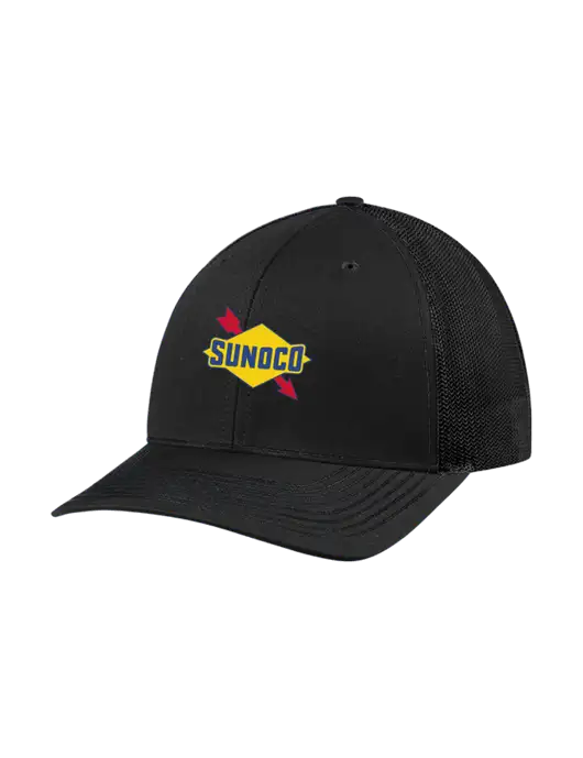 Richardson Adjustable Snapback Original 112 Trucker Cap Black w/Black Mesh w/Sunoco '54 Logo